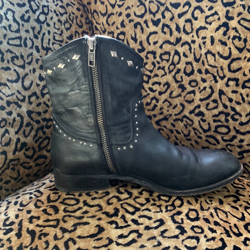 Frye Leather Ankle Boots - Western, Studded